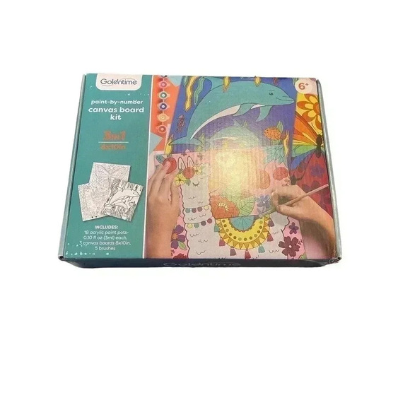 GOLDNTIME PAINT BY NUMBER CANVAS BOARD KIT 3 IN 1 8X10 IN - Picture 1 of 2